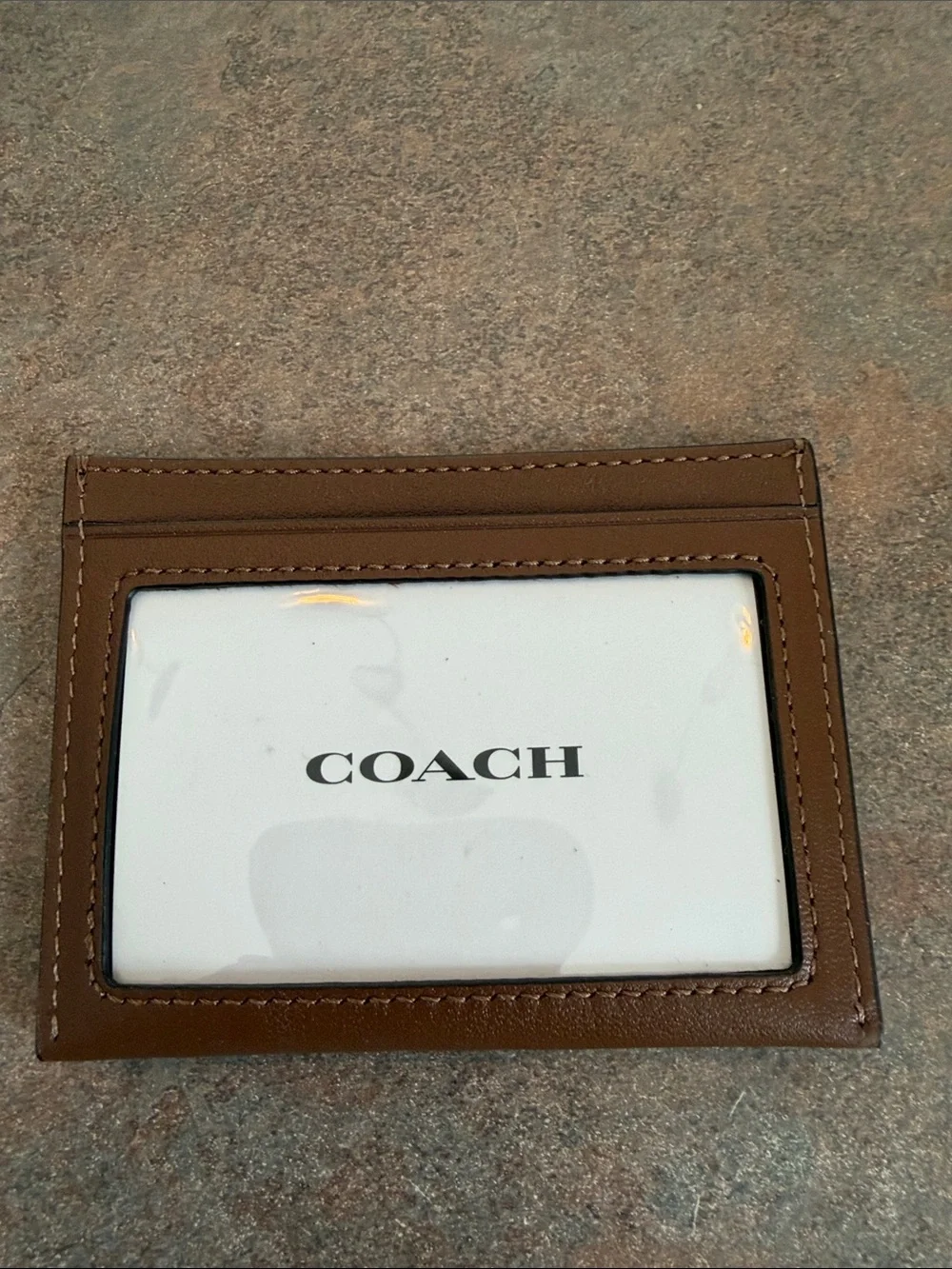 Coach Brown Leather ID & Card Window Holder